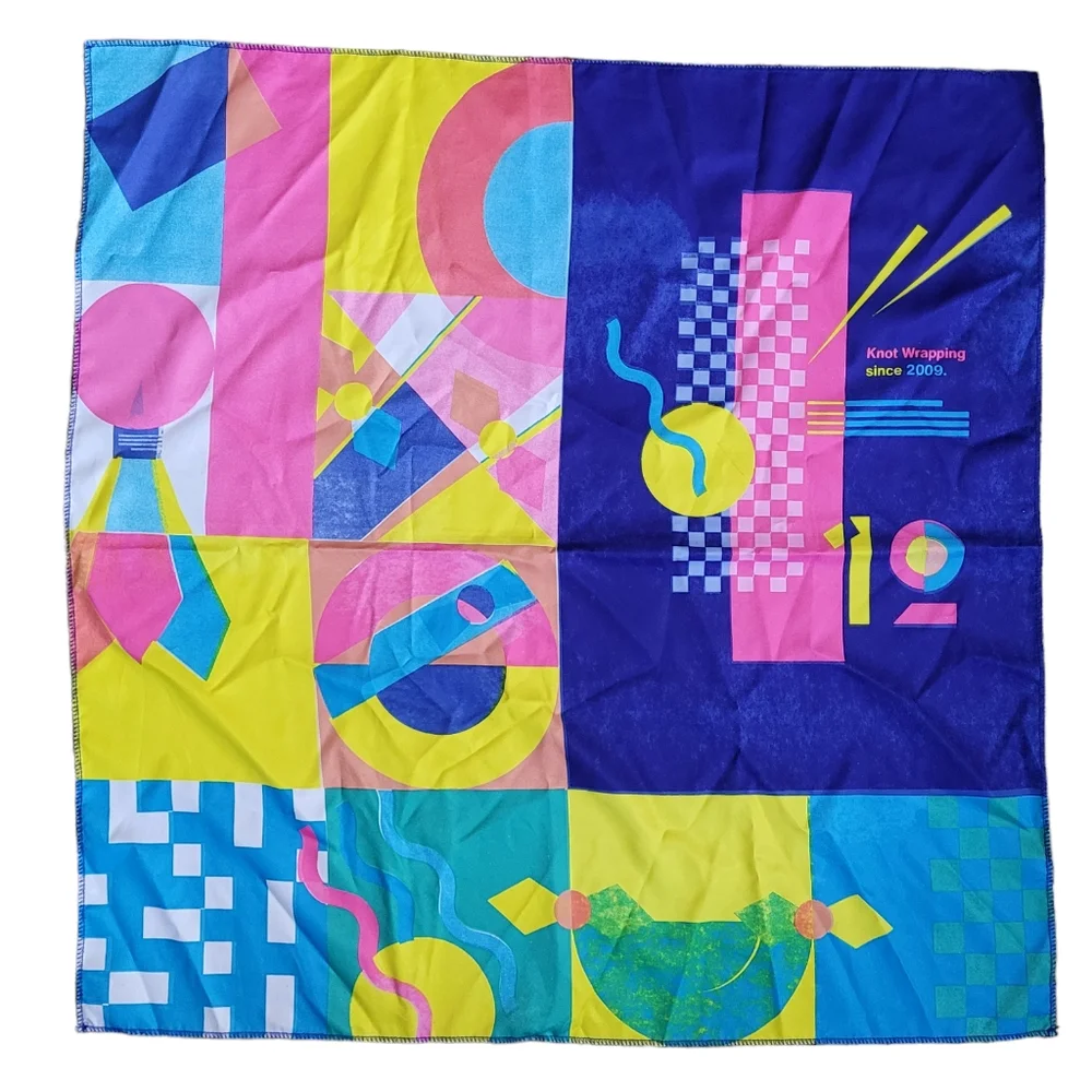Lush Knot Wrap Colorful Abstract Pink Blue Yellow